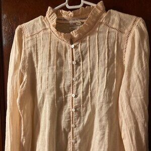 New with tags! Small Faherty - Willa Top - Vanilla Cream